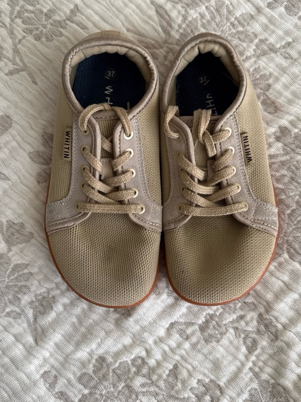 WHITIN Beige Casual Lace-Up Sneakers